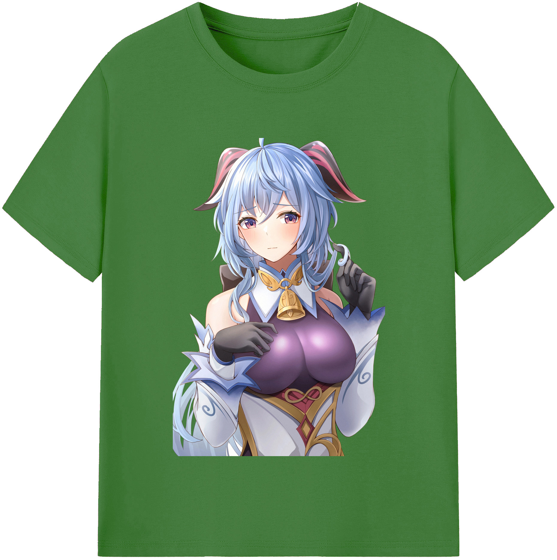 げんし神 甘雨 かんう genshin Ganyu レディースカジュアルプリントTシャツ（綿100％）
